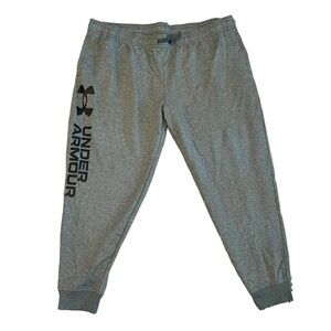 Under Armour Mens Rival Fleece Joggers Sz 4XL Heather Grey Drawstring Pocket NWT